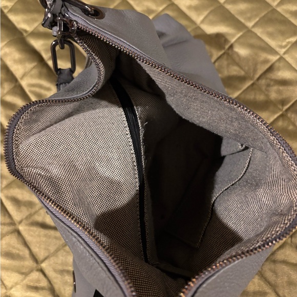 Vince Camuto Gray Leather Hobo with Chain Strap - Picture 8 of 9